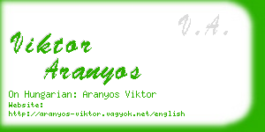 viktor aranyos business card